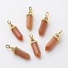 Natural Red Aventurine Double Terminated Pointed Pendants G-G902-B19-2
