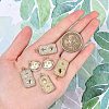 6Pcs 3 Styles Brass Micro Pave Clear Cubic Zirconia Pendants ZIRC-SZ0001-21-6