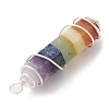 7 Chakra Gemstone Double Terminal Pointed Pendants PALLOY-TA00057-03-2