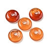 Natural Red Agate Donut/Pi Disc Charms X-G-G142-02P-1