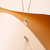 Alloy White Enamel Flat Round with Initial Pendant Necklaces WG9BB01-08-1