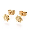 304 Stainless Steel Sun Stud Earrings for Women X-EJEW-C004-09G-1
