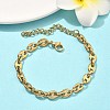 304 Stainless Steel Coffee Bean Chain Bracelets for Women BJEW-B169-02G-2