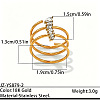 304 Stainless Steel Pave Cubic Zirconia Cuff Open Rings WG0B10F-02-1