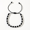 Bohemian Style Natural White and Black Stone Heishi Braided Beaded Bracelets WB1907-5