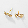 Fashionable and Versatile Heart Brass Stud Earrings IT0137-4