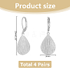 4 Pairs Teardrop Brass Leverback Earrings EJEW-HS0001-21P-2