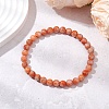 Natural Orange Calcite Beads Stretch Bracelets for Women Men BJEW-JB11354-1