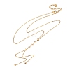 304 Stainless Steel Crystal Rhinestone Flat Round Star Pendant Y Tassel Lariat Necklaces for Women NJEW-F378-03G-4