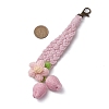 Handmade Crochet Cotton Flower Pendant Decorations HJEW-JM02670-01-3