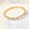304 Stainless Steel & Glass Hinged Bangles for Women BJEW-Z178-05G-2