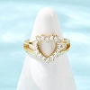 Brass Micro Pave Cubic Zirconia Cuff Rings RJEW-Q030-01A-G-5