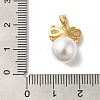 Brass Micro Pave Cubic Zirconia with ABS Plastic Pearl Pendants KK-C072-48G-3