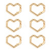 6Pcs Heart Alloy Spring Gate Rings FIND-TA0011-14A-2
