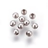 Anti-Tarnish Rhodium Plated 925 Sterling Silver Stopper Beads STER-E062-07P-2