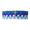 6Pcs Glass Seed & Brass Beaded Stretch Bracelets Set BJEW-JB09538-03-1