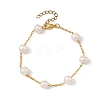 Natural Cultured Freshwater Pearl Potato Beaded Chain Bracelets BJEW-JB14270-3