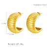 Stylish Stainless Steel Striped C-Shaped Stud Earrings for Women's Daily Wear CD0709-6