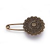 Tibetan Style Alloy Safety Brooches JEWB-WH0008-07AB-1