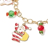 Christmas Theme Alloy Enamel Charms Bracelets for Women BJEW-JB11134-3