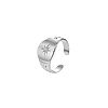 304 Stainless Steel Rhinestone Cuff Open Rings for Women FN8845-2-2