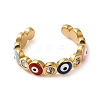 PVD Vacuum Plating 304 Stainless Steel Enamel Evil Eye Open Cuff Rings STAS-D089-23G-05-1