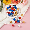 50Pcs 5 Styles Painted Natural Wood Beehive European Beads WOOD-FW0001-01-7