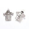 Christmas Jewelry Santas Claus Climb Over the Wall Tibetan Style Alloy Pendants TIBEP-GC123-AS-NR-1