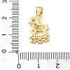 Brass Micro Pave Clear Cubic Zirconia Pendants KK-A303-05I-G-3