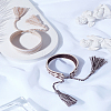 2Pcs 2 Colors Handmade Cotton Cord Braided Bracelets for Women BJEW-LP0002-45-3