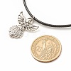 Alloy Fairy Pendant Necklace with Imitation Leather Cord for Women NJEW-JN03862-7