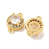 Brass Pave Clear Cubic Zirconia Connector Charms KK-P275-42G-2