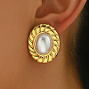 Stainless Steel Vintage Imitation Pearl Stud Earrings JD3123-1-1