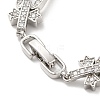 Cubic Zirconia Oval & Cross Link Chain Bracelet BJEW-M296-02P-4