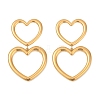 304 Stainless Steel Hollow Heart Dangle Stud Earrings EJEW-Z096-03G-2