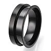 201 Stainless Steel Grooved Finger Ring Settings STAS-TAC0007-03B-2