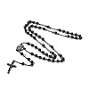 Men's Rosary Bead Necklace with Crucifix Cross NJEW-I011-6mm-04-2