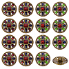 16Pcs 2 Styles 1-Hole Alloy Shank Buttons BUTT-GA0001-46-1
