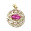 Brass Micro Pave Cubic Zirconia Pendants KK-E092-30G-01-1