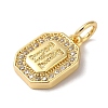 Real 18K Gold Plated Brass Micro Pave Clear Cubic Zirconia Pendants KK-L216-002G-M-2