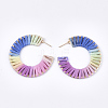 Handmade Raffia Woven Stud Earrings WOVE-S120-06-2