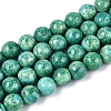 Dyed Synthetic Fossil Beads Strands G-T139-6mm-66E-1