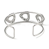 Non-Tarnish 304 Stainless Steel Wide Textured Open Cuff Bangles BJEW-Q348-05P-03-3