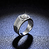 Rhodium Plated 925 Sterling Silver Micro Pave 6.5x3.9mm Moissanite Finger Rings WGBE16F-30-3