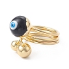 Enamel Round with Evil Eye Finger Rings RJEW-A014-01G-09-2