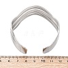 304 Stainless Steel Cuff Bangles for Women BJEW-D306-05P-3