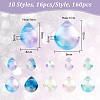 160Pcs 10 Colors Transparent Glass Beads GGLA-GO0001-01-2