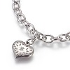 Tarnish Resistant 304 Stainless Steel Charm Bracelets BJEW-O169-01-3