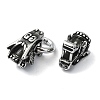 Tibetan Style 304 Stainless Steel Spring Gate Rings FIND-Z046-04AS-02-3