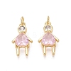 Brass Micro Pave Cubic Zirconia Pendants KK-N287-32B-G-1